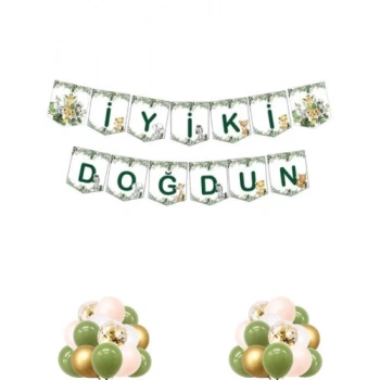 Baby Safari Temalı Kağıt Banner Süs