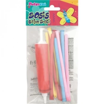 10 lu Sosis Balon + Pompa Set