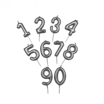 Rakam Mum Gümüş 1 Adet