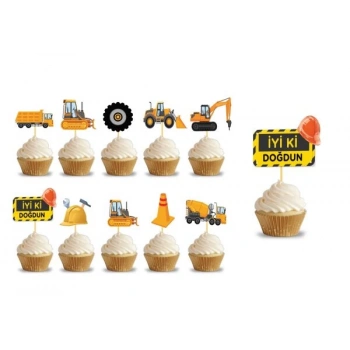 Kürdan İnşaat İş Makineleri Temalı 10 Parça