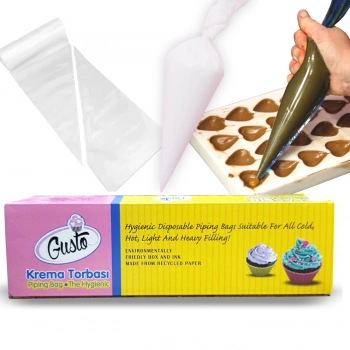 Dr Gusto Krema Sıkma Torbası Büyük Boy 72 li 26x50 cm