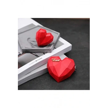 Küçük Boy Tekli Elmas Kalp Silikon Kalıp 7.5x7.5 cm