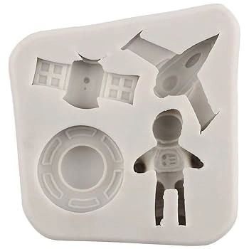 Astronot Gezegen Roket Uzay Temalı Silikon Kalıp