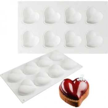 8 li Kalp Silikon Kalıp