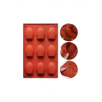 Madlen Büyük İstiridye Deniz Kabuğu Silikon Kek Kalıp 9 lu