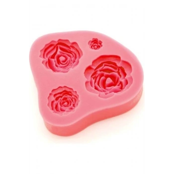 4 lü Çiçek Gül Silikon Kalıp