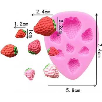 7 Boy Çilek Silikon Kalıp