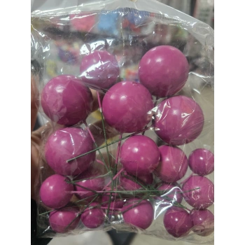 Koyu Pembe - Fuşya Pasta Üstü Top Süs