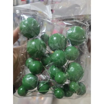 Koyu Yeşil Pasta Üstü Top Süs