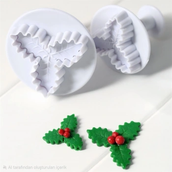 3 Yaprak Basmalı Kurabiye Kalıbı Yılbaşı