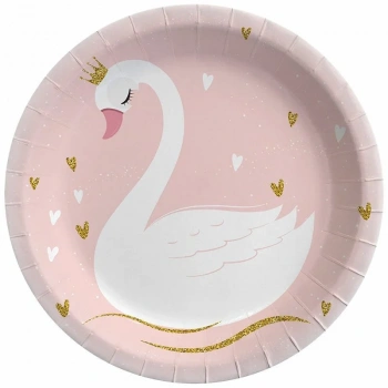 Lisanslı Kuğu Karton Tabak 8 li Balonevi