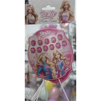 Barbie Bestie Pasta Üstü Çubuklu Süs