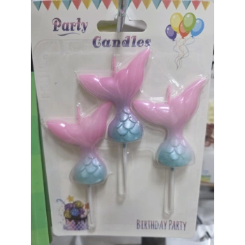 Deniz Kızı Balık Kuyruğu Temalı Mum