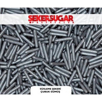 Şeker Sugar Süsleme Şekeri Çubuk Gümüş 100 gr  (Arjantin şeker değildir)