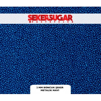 Şeker Sugar Parlament Mavisi 2 mm Boncuk Şeker 100 gr