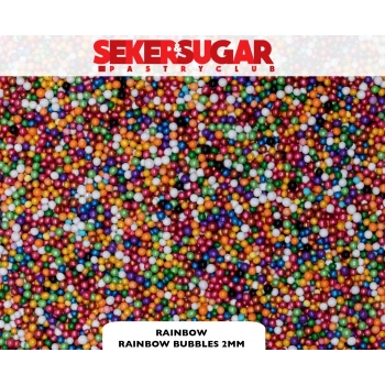 Şeker Sugar Rainbow Bubbles Karışık Renk Şeker 2 mm 100 gr