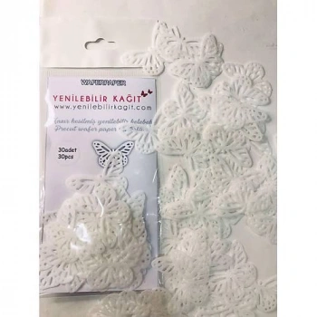 Yenilebilir Kağıt Kullanıma Hazır Dantel Kelebekler