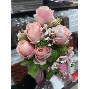 Yapay Çiçek Şakayık Gül Buketi