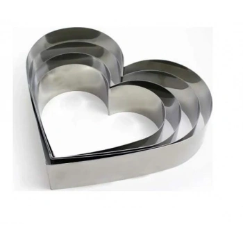 4 lü Kalp Pandispanya Kek Kalıp Çember Set Yükseklik 10 cm