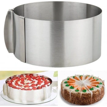 Ayarlanabilir Yuvarlak Pandispanya Kek Kalıbı Çember Yükseklik 10 cm 16x30 cm