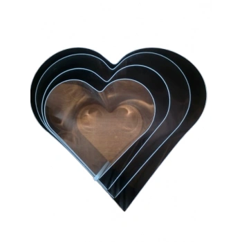 4 lü Kalp Set Pandispanya Kek Kalıbı Yükseklik 15 cm