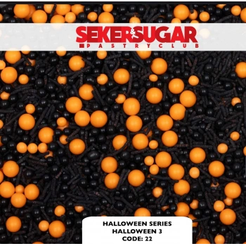 Şeker Sugar Halloween Cadılar Bayramı Şeker Draje 100 gr Siyah Turuncu