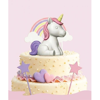 Pasta Üstü 3D Tasarım Ürünler Unicorn Model 6 Parça