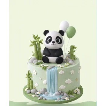 Pasta Üstü 3D Tasarım Ürünler Panda Model 9 Parça