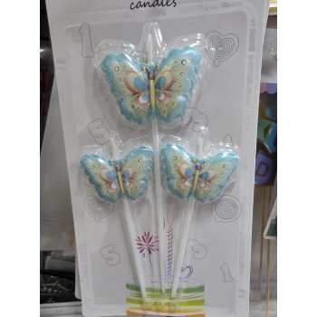 3 lü Kelebek Mum