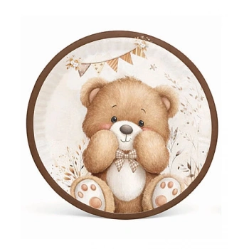 Karton Tabak Teddy Bear 23 cm 8 Parça