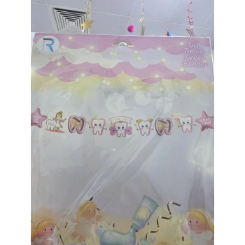 Diş Temalı Dekoratif Banner Pembe