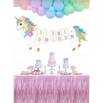 Çok Renkli Unicorn Banner