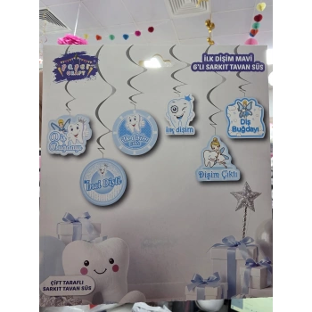İlk Dişim Mavi 6 lı Sarkıt Tavan Süs