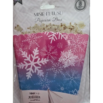 Mısır Kutusu Popcorn 8 li Kar Tanesi