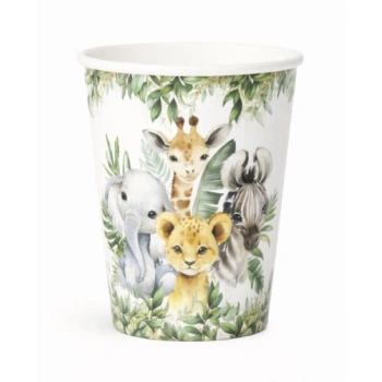Baby Animal Safari Temalı Karton Bardak 8 li