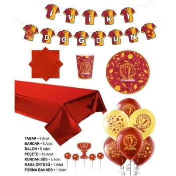 Sarı Kırmızı Futbol Taraftar Set