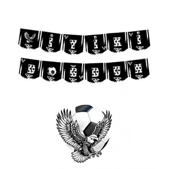 Siyah Beyaz Taraftar Futbol Temalı İyiki Doğdun Banner