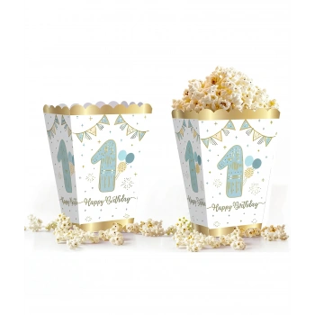 1 Yaş Mısır Kutusu Popcorn Mavi Altın