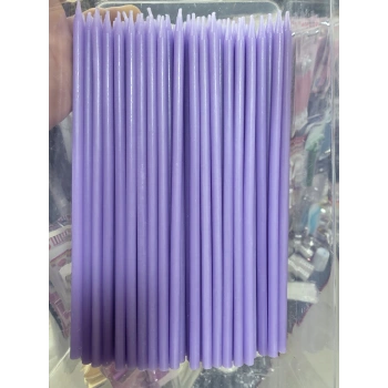 Lila Açık Mor Mum 20 cm 10 lu 1 Paket