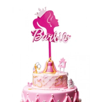 Barbie Pasta Üstü Çubuklu Cake Topper Süs