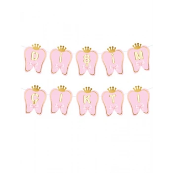 Diş Temalı Pasta Üstü Süs Pembe