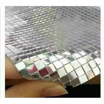 Disko Topu Kendinden Yapışkanlı Buton Ayna 5x5 mm Gümüş Renk (1 sayfa 30x30cm) disko topu