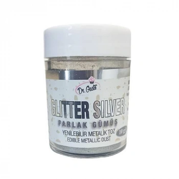 Dr Gusto Glitter Silver (Gümüş) toz sim boya yenilebilir