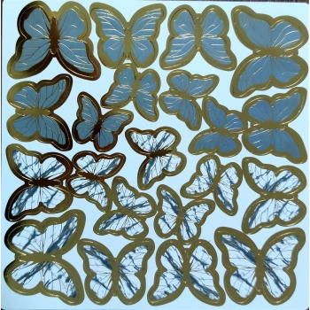 Gümüş Dekoratif Kelebek 1 sayfa