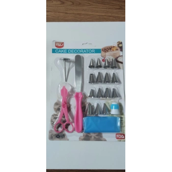 Krema seti Spatula Palet + Silikon Krema Sıkma Torbası +15 li duy seti + Duy kilidi + Gül makası + Gül çivisi