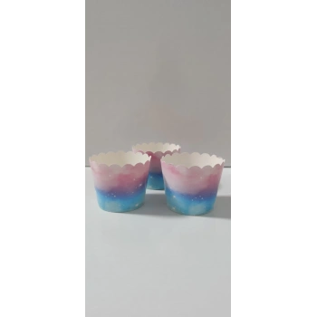 Makaron renkli cupcake Kapsül 6.5x5 cm 25 adet