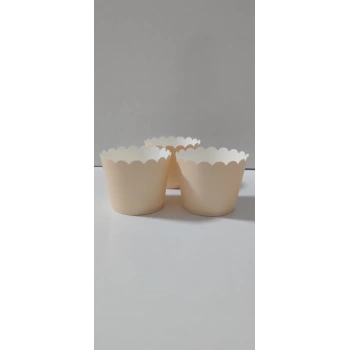 Makaron Somon renk Cupcake Kapsül 25 adet 6.5x5 cm