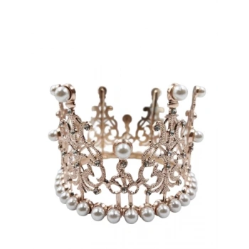 Pasta Tacı Metal İncili 12 cm Rose Gold