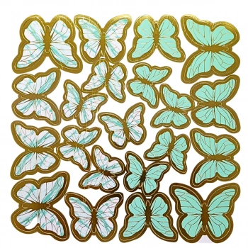 Mint Yeşili Dekoratif Kelebek 1 sayfa