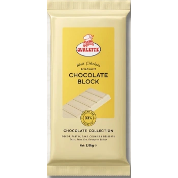 Ovalette Fildişi Beyaz Kuvertür Çikolata %33 Kakao 2.5 Kg